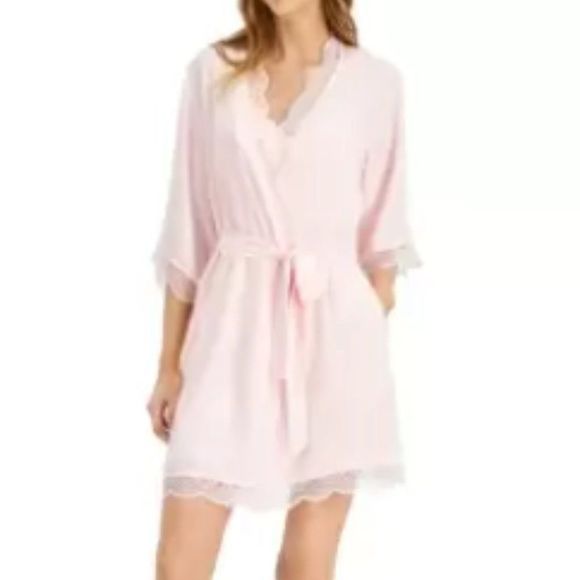 Inc International Concepts Lace Trim Short Robe-S - Picture 10 of 10